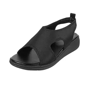 Walkway Women Black Synthetic Sandals, EU/40 UK/7 (33-3197)