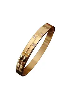 Unisex Gold/Rose Gold/Silver Tone Kada Collection: Elegant Plain, Om, Textured, & Studded Bracelets – Durable & Stylish Everyday & F.estive Wear Bangles