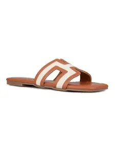 Inc.5 Womens Tan Casual Solid Open Toe Flats