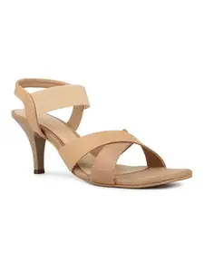 Inc.5 Womens Beige Party Wear Solid Square Toe Sandals