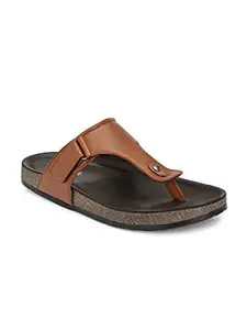 Shences Comfortable Faux Leather TAN Sandals for Men