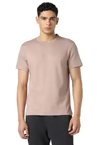 Van Heusen Men's Slim Fit T-Shirt (VFKCAATFI55667_Beige