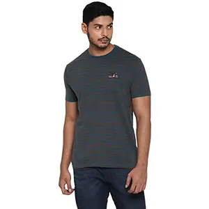 Royal Enfield Men's Regular Fit T-Shirt (RLATSO000146_Dark Green M)