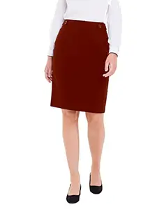 PATRORNA Women Knee Length Pencil Skirt (SPV8S104_Maroon_6XL)