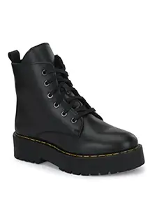 Delize Women's Black Derby Ankle Boots 63670