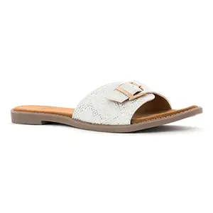 Khadim's White Colour Slip On/Flats having Synthetic Upper Material - Daily Wear Use for Women (Size : 4)