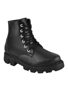 TRYME Comfortable Ankle Boots Trendy, Stylish & Casual Boots for Womens and Girls Black
