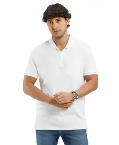 Jockey 3913 Men's Super Combed Cotton Rich Solid Half Sleeve Polo T-Shirt with Chest Pocket_White_S
