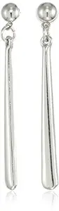 Estele Non-Precious Metal Gold Rhodium Plated Pole Dangle Earrings for Girls/Womens