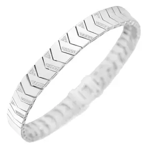 ZAVYA 925 Sterling Silver Cubic Zirconia Chain Look Rhodium Plating Chain Bracelet | Gift for Men and Boys | With Certificate of Authenticity and 925 Hallmark