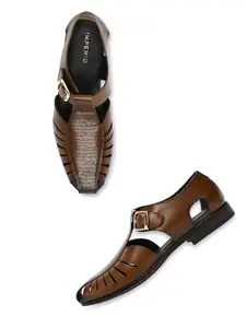 Regal Imperio Tan Men Ethnic Pathani Sandals