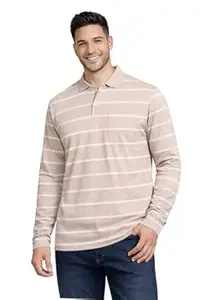 SANE ORIGINALS Full Sleeves Polo Collar Tshirt for Men with Pocket || Stripe Collar and Pocket Tshirt for Men Long Sleeves Navy Blue