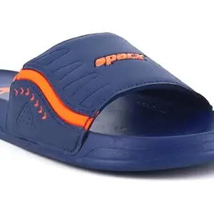 Sparx Men SFG-142 Navy Blue Neon Orange Slides (SF0142GNBNO0008)
