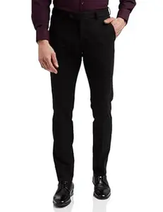 Peter England Men's Premium Formal Stretchable Knit Super Slim Fit Trouser | Comfort Lycra | 360-Degree Stretch