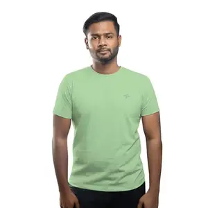 Hairo Fashion Men's Solid Round Neck Half Sleeve Premium Cotton T-Shirt - Stylish, Durable, and Regular Fit for Casual and Everyday Use (Medium, Kiwi Green)