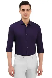 Allen Solly Men's Slim Fit Shirt (ASSFQSPPN84141_Purple