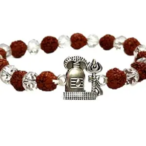 ASTROGHAR Shiv Shakti Mahadev Mahakaal Shivling Aupicious Lucky Protection Charm Rudraksh Bracelet For Protection & Prosperity