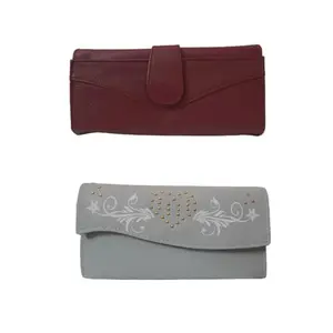 Ladies Purse, Women & Girls Wallet | Combo Pack - Multicolor (Red)