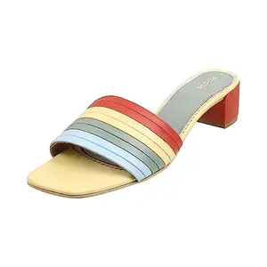 Mochi Women Multi Block Heel Fashion Slip-on Sandal UK/4 EU/37 (41-4169)