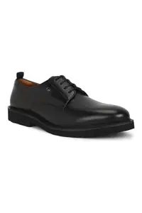 Louis Philippe Men Black Leather Lace Up Shoes