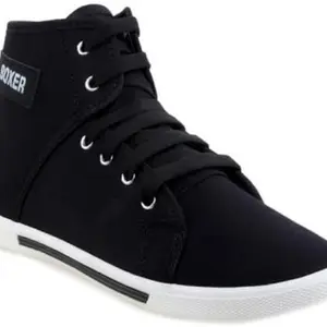 Men Boxer.BLACK-09 Casual Canvas Black Loafers 9