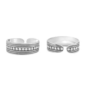 SILVERSPOT JEWEL 92.5 Sterling Silver Beautiful Trendy Adjustable Toe Ring for Women and Girls - Elegant and Comfortable Chandi Bichiya Leg Finger Rings (ST09)