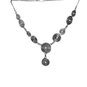 Jewel India handmade Antique Oxidized Silver light weight Necklace Set for girls and women NK0057