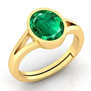 9.25 Ratti Panna (Emerald) Original Stone Adjustable Ring For Men And Women With Lab Certified A7