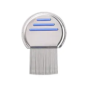 Khelni Stainless Steel Lice And Nits Removal Comb - Double Grooved Fine Metal Teeth, Hair Lice Remover Comb For All Hair Types Dandruff Remover