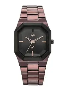 Fastrack Vyb Pioneer with Quartz Analog Black Dial Brown Alloy Strap Watch for Men - FV30048KM03W
