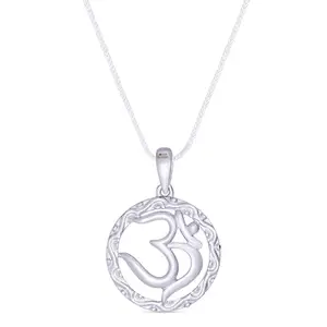 Taarose by Osasbazaar 925 Sterling Silver Om Pendant in Nakashi Ring - 92.5% Pure BIS Hallmarked (pendant and chain)