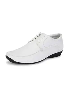 Eego Italy Comfortable and Stylish Padded Formal Lace Up Shoes_48006-WHITE-10