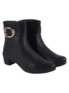 Stylestry Women & Girls Casual & Daily Wear Trendy Comfortable Stylish Boots/BT-7074/Black/UK3
