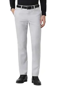 Peter England Men Mid Rise Slim Fit Premium Flat Front Trouser