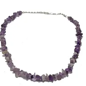Natural Amethyst Adjustment crystal Stone Necklace Crystal Mala Chip for Reiki Healing woman Necklace