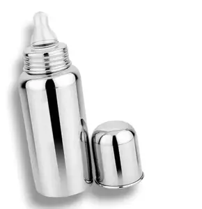 RB POINT Pack of 1 Stainless Steel Baby Feeding Bottle for Kids Steel Feeding Bottle for Milk and Baby Drinks (Silver)