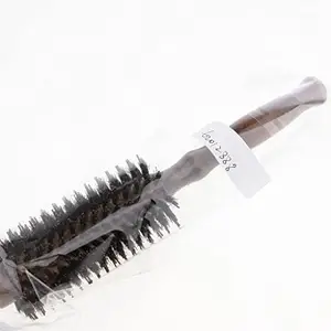 LICHTS LICHTS STRING Wood Handle Round Hairdressing Comb Hairbrush & Pure Bristle 23 x 11 x 1.9 cm