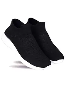 AADI Men's Dark Black Mesh Running Sport Shoes