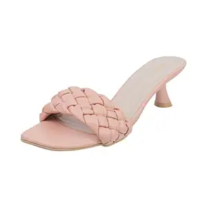 Mochi Women Pink Kitten Heel Fashion Slip-on UK/6 EU/39 (40-32)