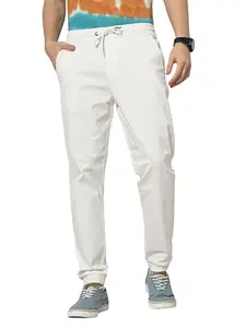 Celio Men Beige Solid Regular Fit Cotton Joggers Trousers (3596656029306, Beige, 30)