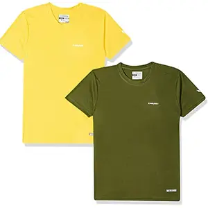 Charged Pulse-006 Checker Knitt Round Neck Sports T-Shirt Olive Size Small And Charged Pulse-006 Checker Knitt Round Neck Sports T-Shirt Yellow Size Small