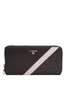 Da Milano Zip Leather Wallet for Women - Brown