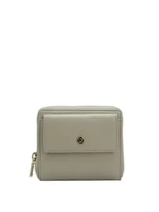 Da Milano Small Leather Wallet for Women - Khaki