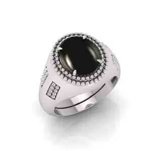 TODANI JEMS 9.25 Ratti Agate Stone Original Certified Hakik Gemstone Silver Plated | Adjustable Ring With Lab Certificate for Men and Women(Ra7)