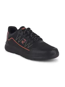 Liberty LEAP7X ZIGGY-1E Sports Shoes for Men with Mesh Upper | EVA Sole Lacing Running Shoes | Memory Foam Insole | Walking, Gym, Outdoor Wear | Quick-Wear Elastic Laces-6 UK (40 EU - Black)