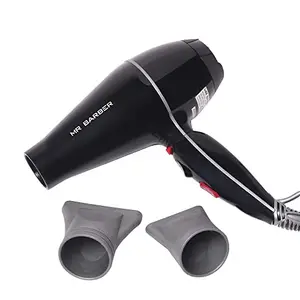 Mr. Barber Airmax Dryer with 2 Air Flow Detachable Nozzles Turbo Motor Powerful Professional Hair Dryer For Styling & Dressing 2400 Watts (Black)