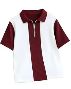 Enitor Mens Half Sleeves Polo Neck T-Shirt, Casual Summer Wear T-Shirt for Men, Formal Half Zipper T-Shirts for Boys, Stylish Everyday Tshirs for Boy