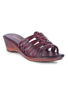 Liberty Women Fashion Slippers With Drymill Leather Upper|PU Sole Wedge Heel Slipper For Women|Stylish Soft & Comfortable Slipper For Women (41 EUR - Tan)