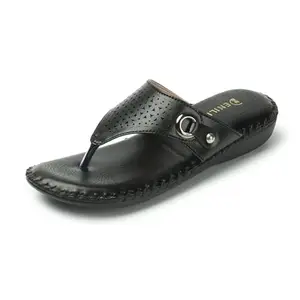 Denill Women's Doctor Slipper (Black, 5)