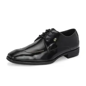 HITZ Men's Black Leather Lace-Up Shoes - UK 11